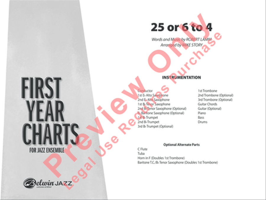 25 or 6 to 4 Jazz Ensemble scores gallery preview page 12