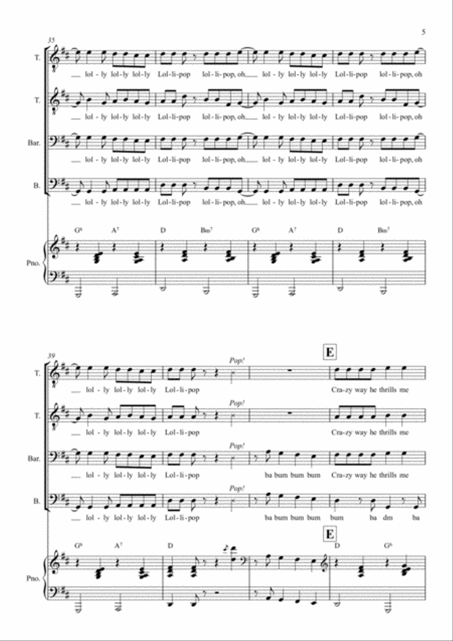 Lollipop A Cappella scores gallery preview page 5