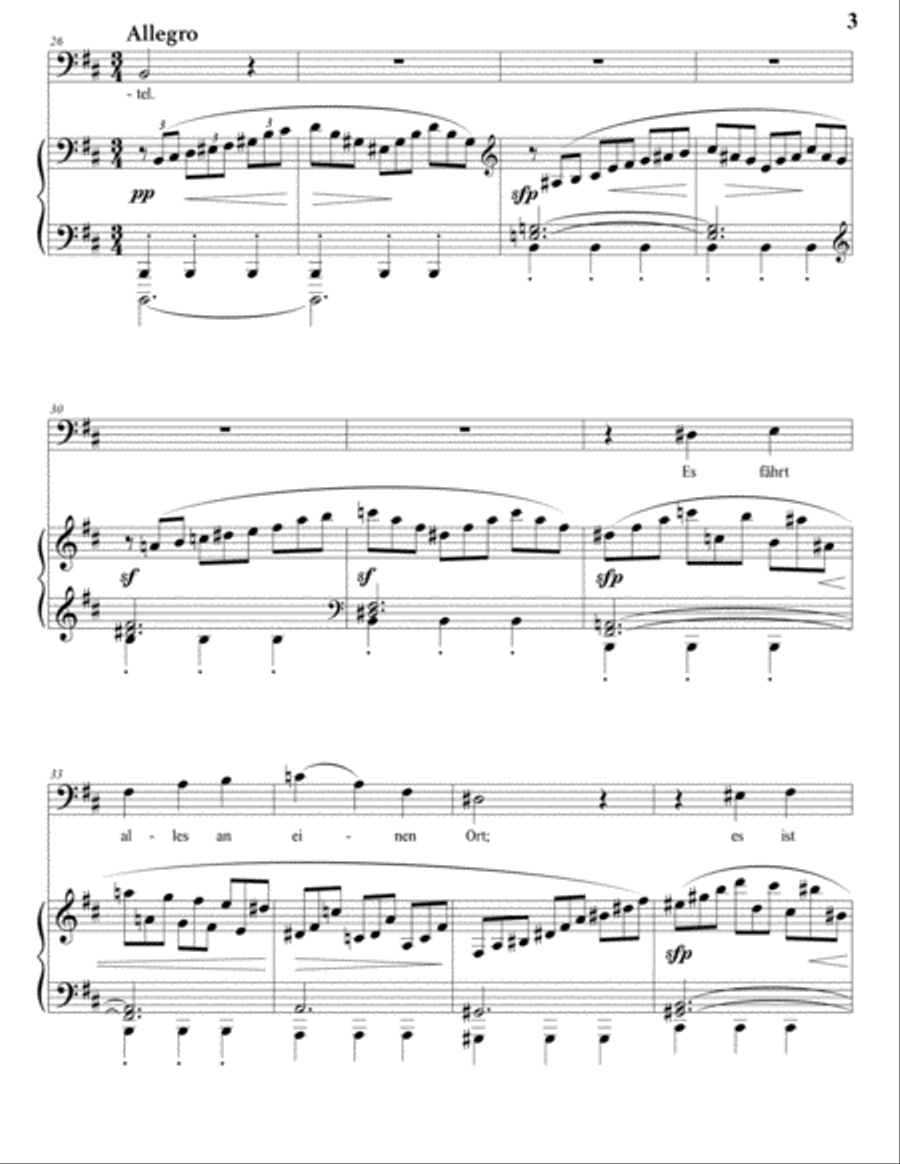 Denn es gehet dem Menschen wie dem Vieh, Op. 121 no. 1 (B minor, bass clef)