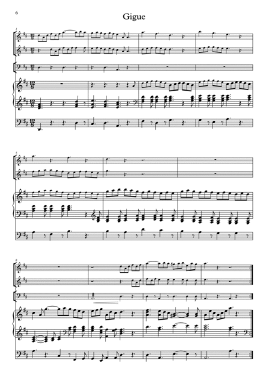 G. F. Handel Suite D major (from Water music) for 1-2 trumpets & organ, timp. ad lib. Trumpet Duet scores gallery preview page 6