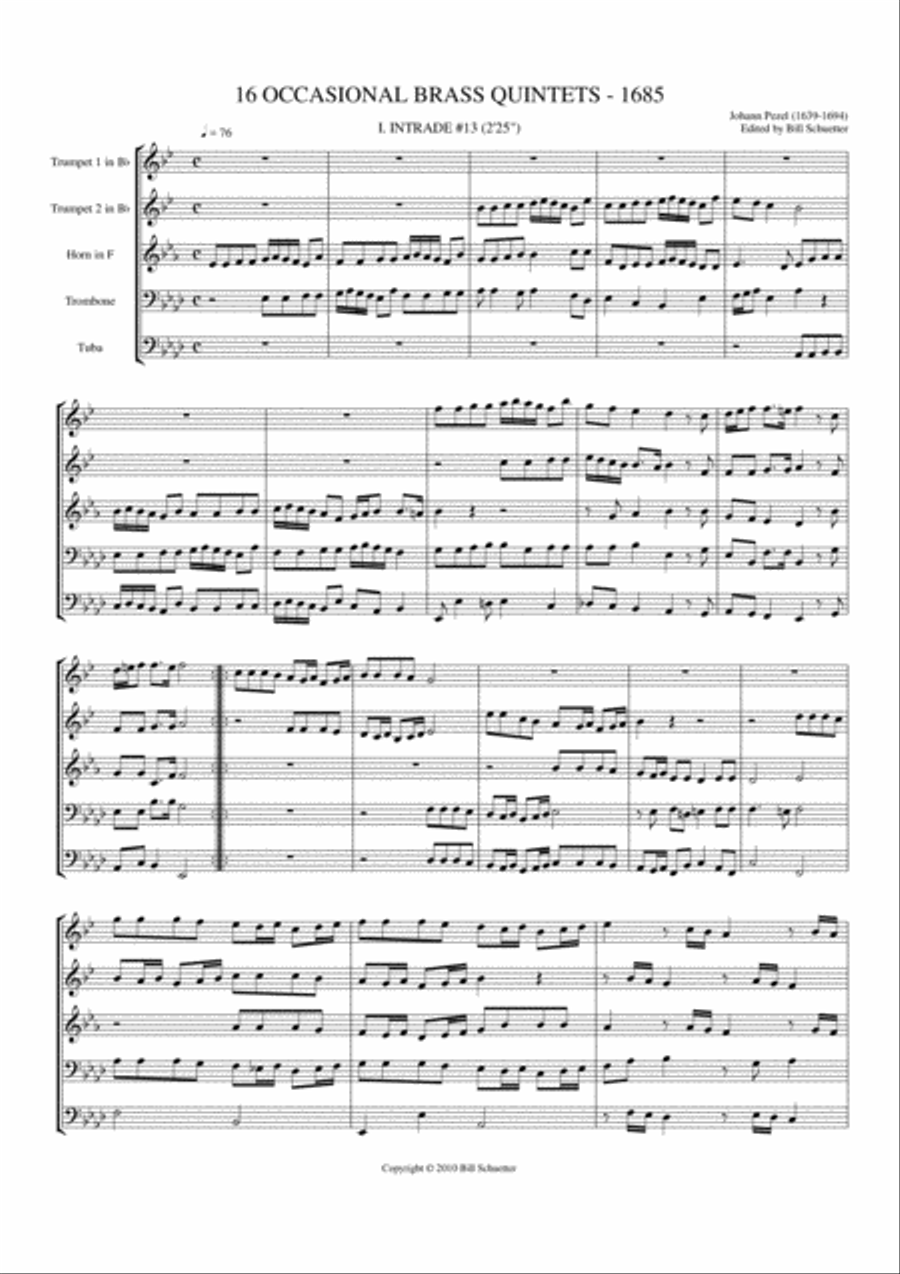16 Brass Pieces for 5 Voices Brass Quintet scores gallery preview page 1