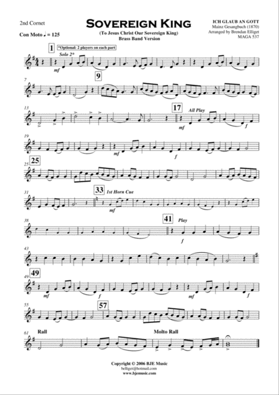 Sovereign King - Cornet Trio and Brass Band Score and Parts PDF Brass Trio scores gallery preview page 5