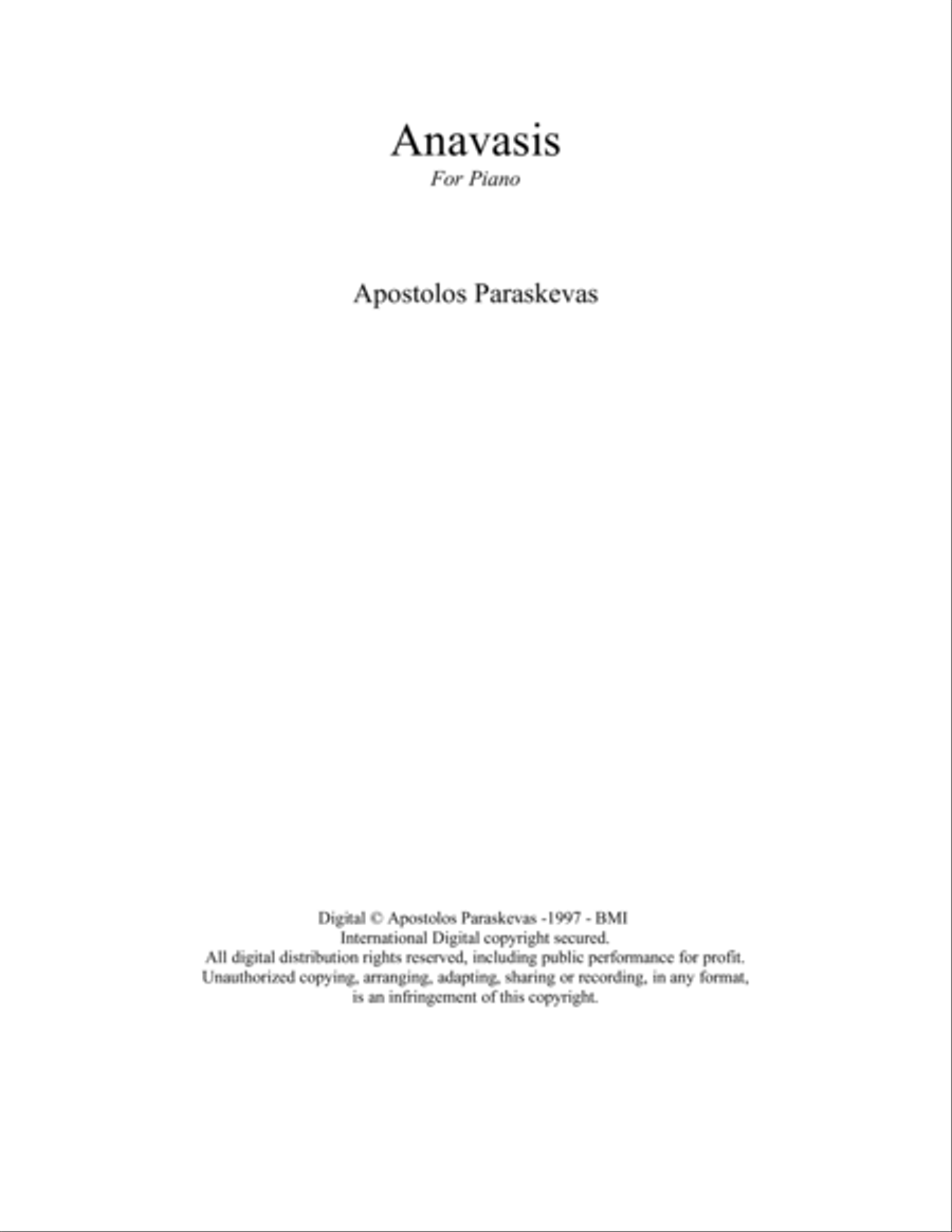 Anavasis Anavasis Piano Solo scores gallery preview page 2