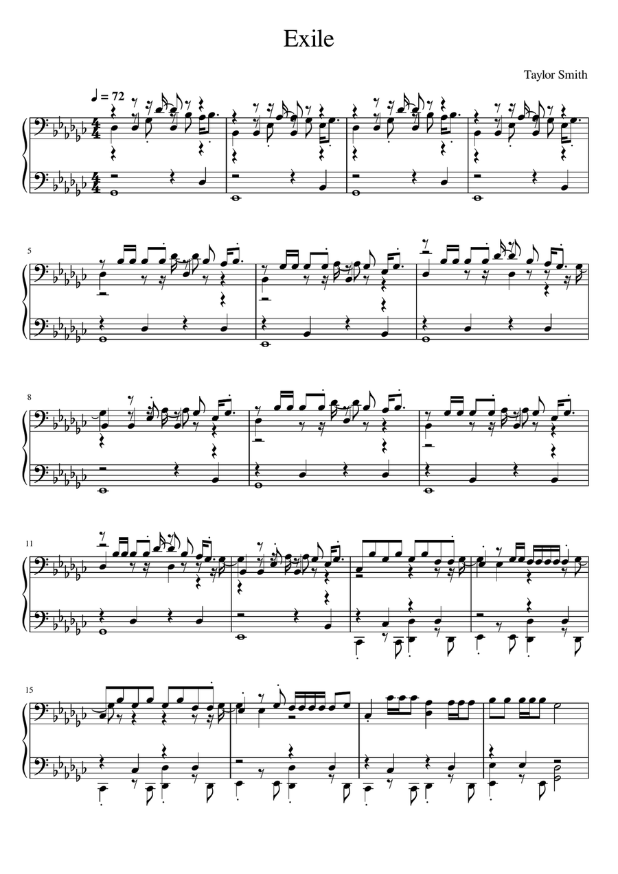 Exile A Cappella scores gallery preview page 1
