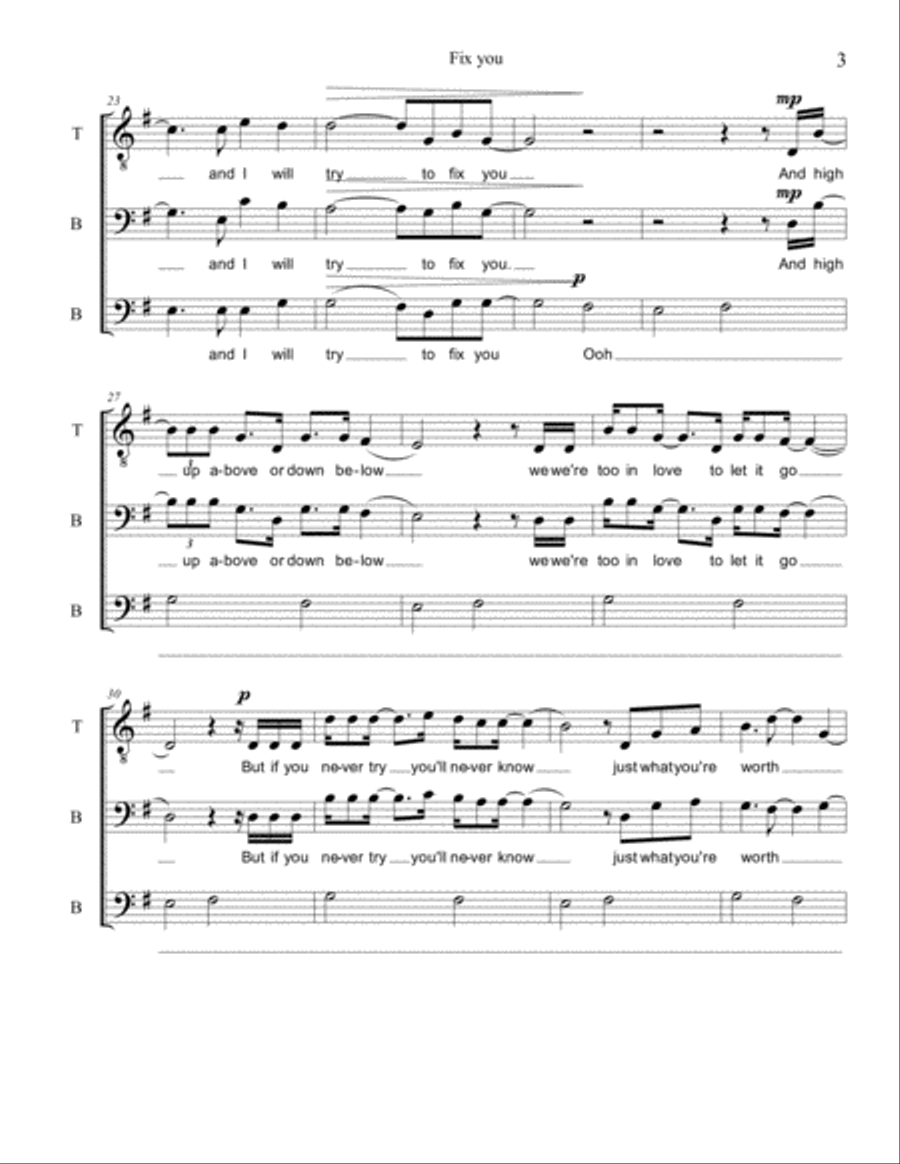 Fix You Fix You 3-Part scores gallery preview page 3