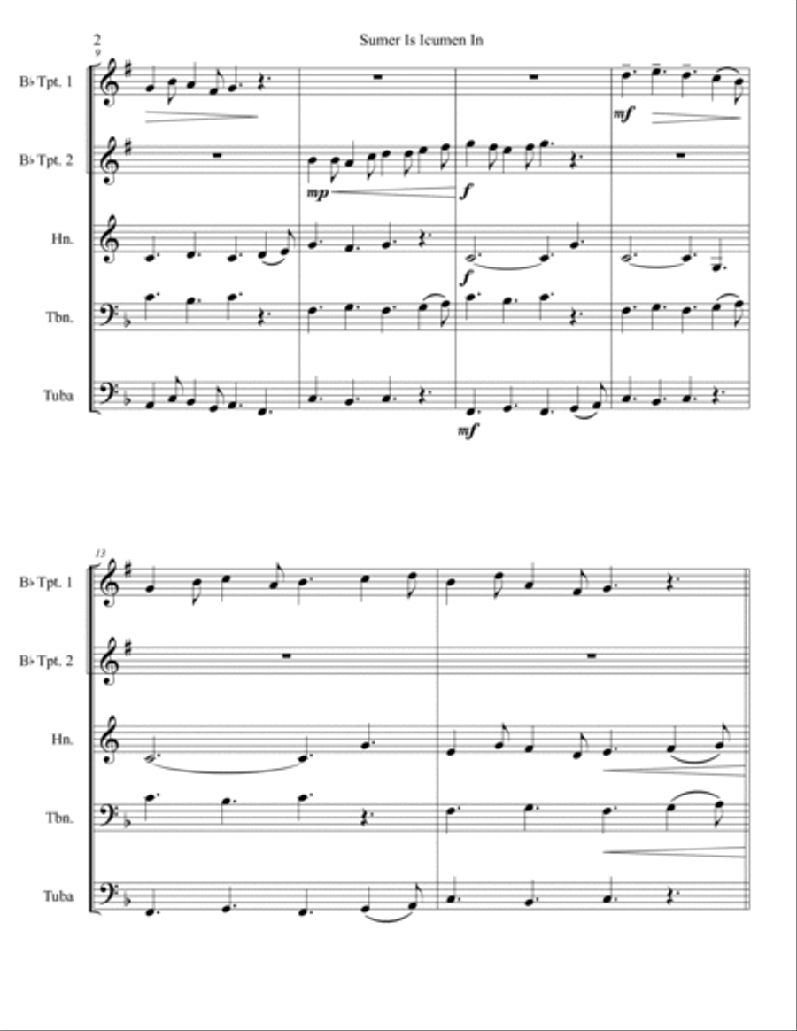 Sumer Is Icumen In Chamber Music scores gallery preview page 2