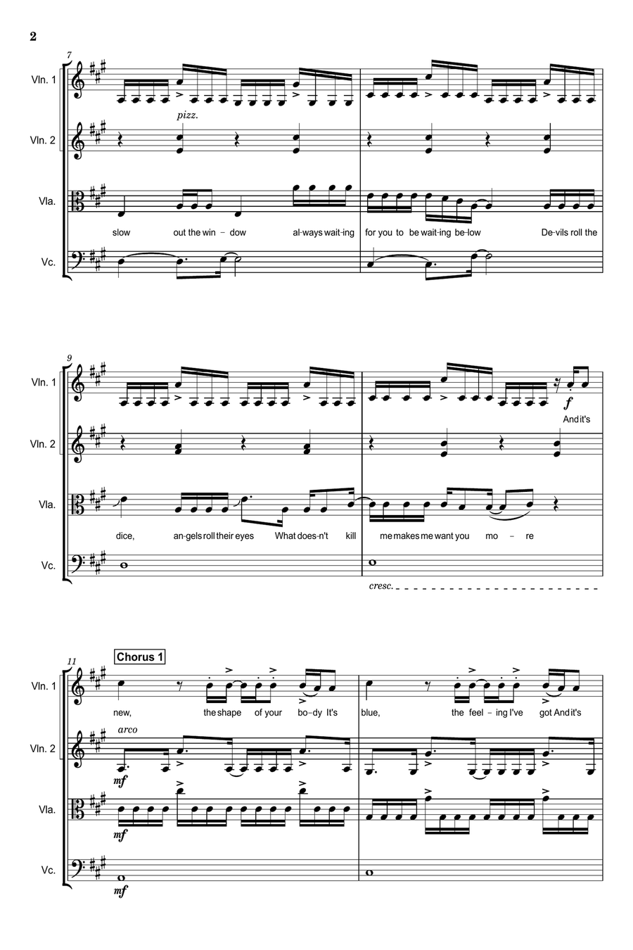 Cruel Summer String Quartet scores gallery preview page 2