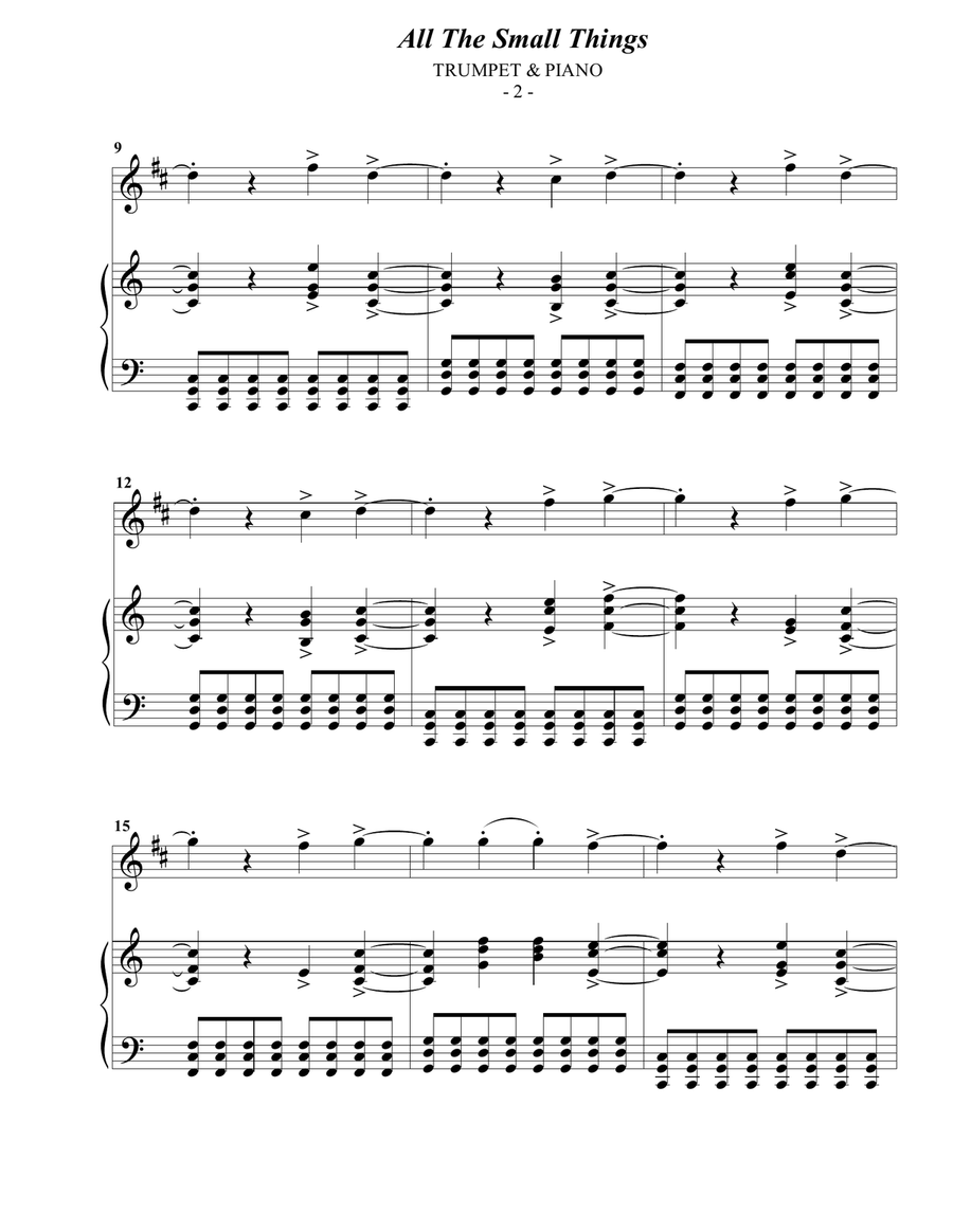 All The Small Things B-Flat Trumpet scores gallery preview page 2