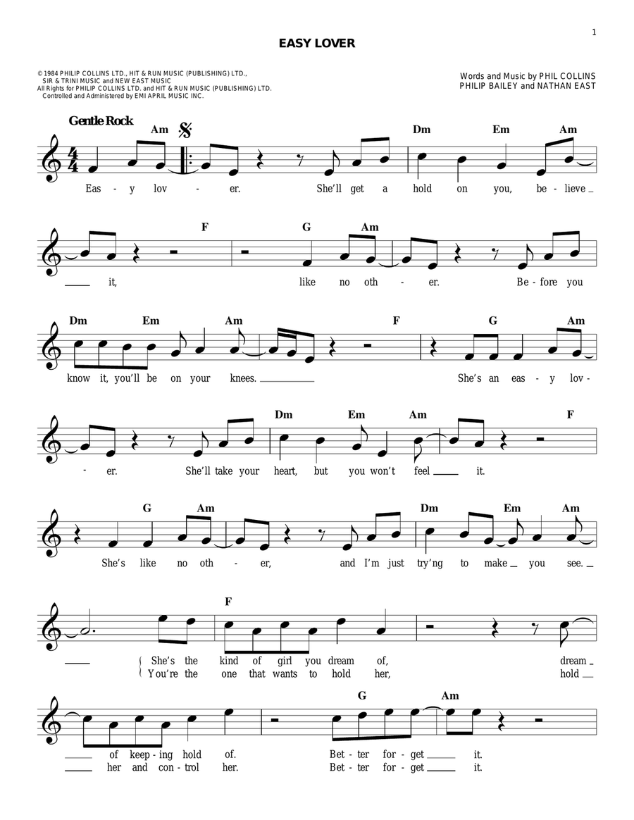 Easy Lover Acoustic Guitar scores gallery preview page 1