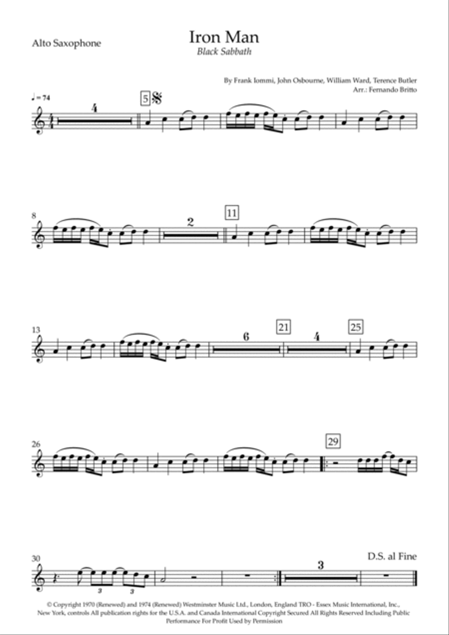 Iron Man Alto Saxophone scores gallery preview page 3