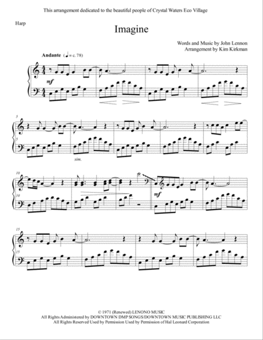 Imagine Harp scores gallery preview page 1
