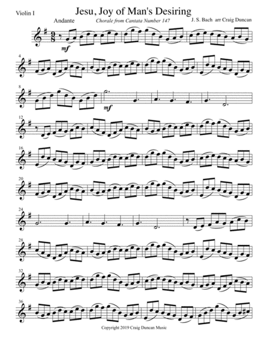 Jesu, Joy of Man's Desiring String Quartet w opt Trumpet image number null