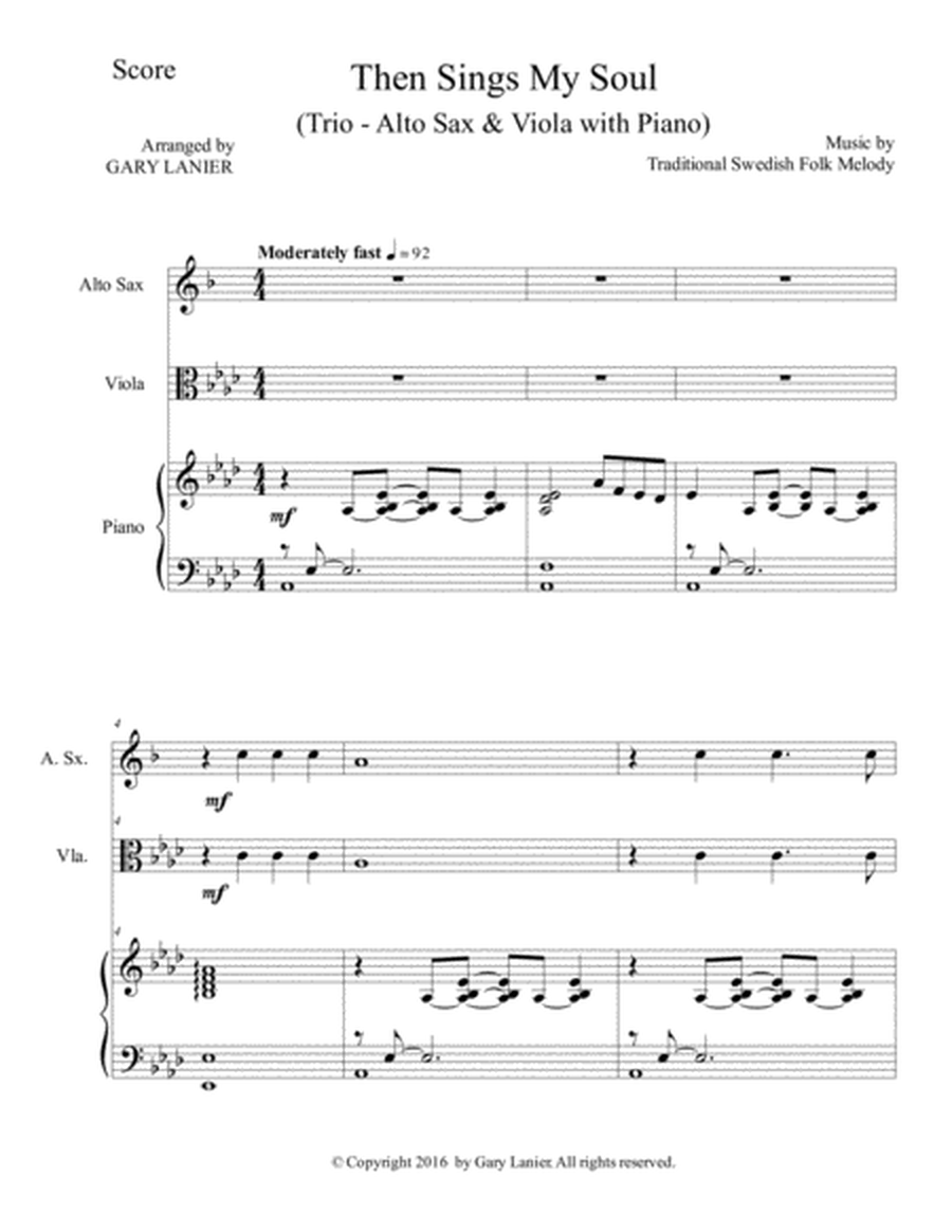 Trios for 3 GREAT HYMNS (Alto Sax & Viola with Piano and Parts) image number null