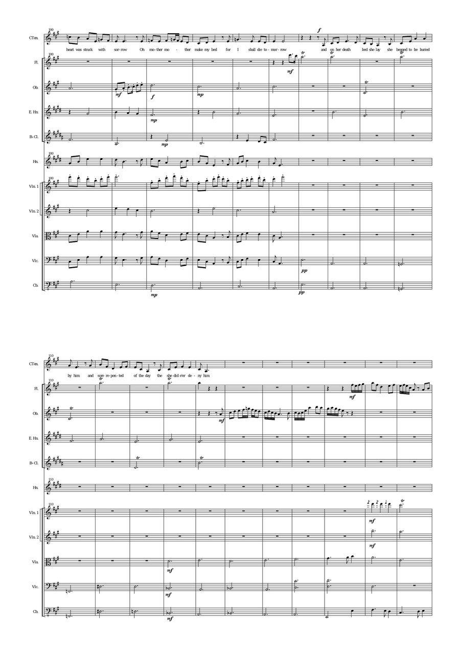Barbara Allen for alto or baritone voice and orchestra Chamber Orchestra scores gallery preview page 6