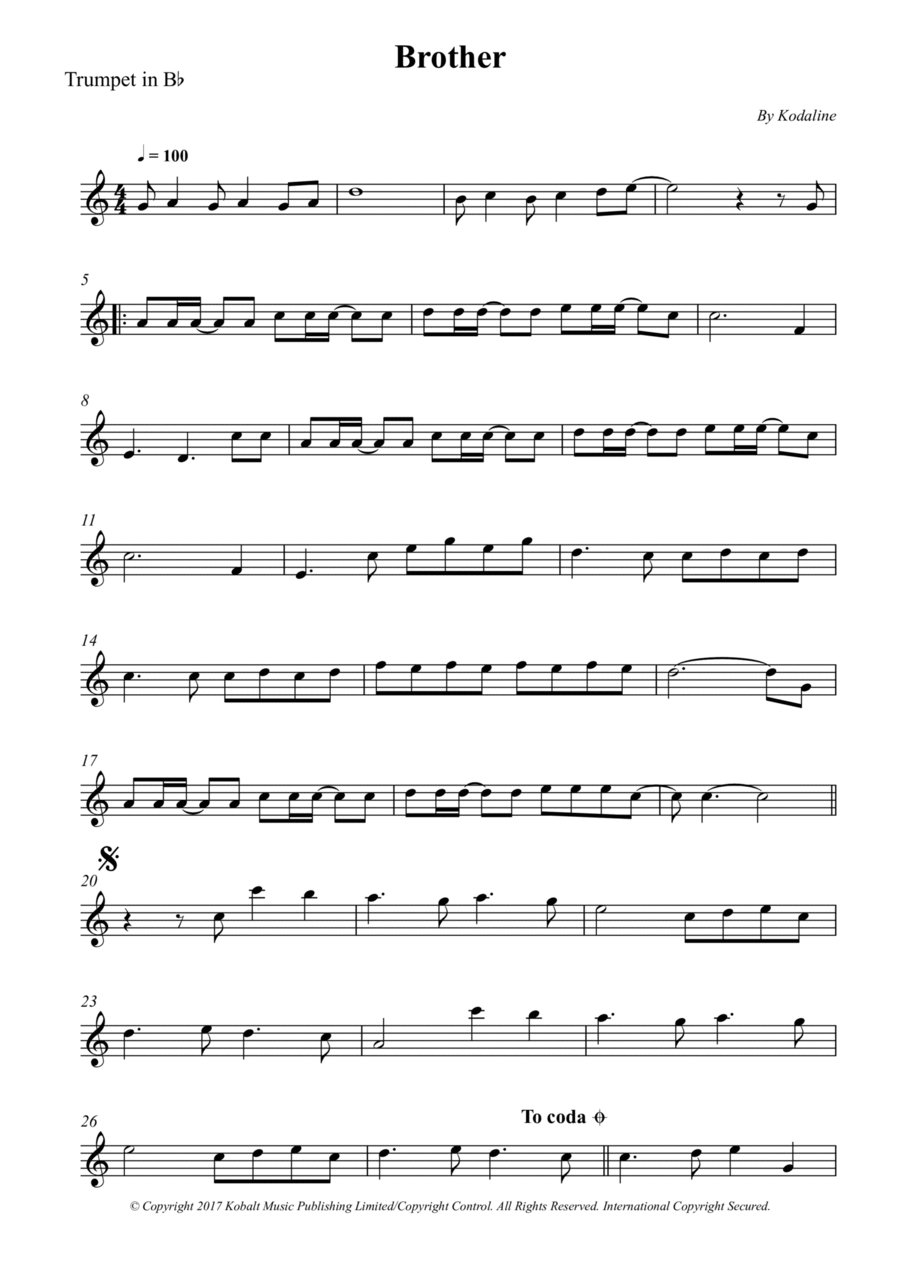 Brother B-Flat Trumpet scores gallery preview page 1