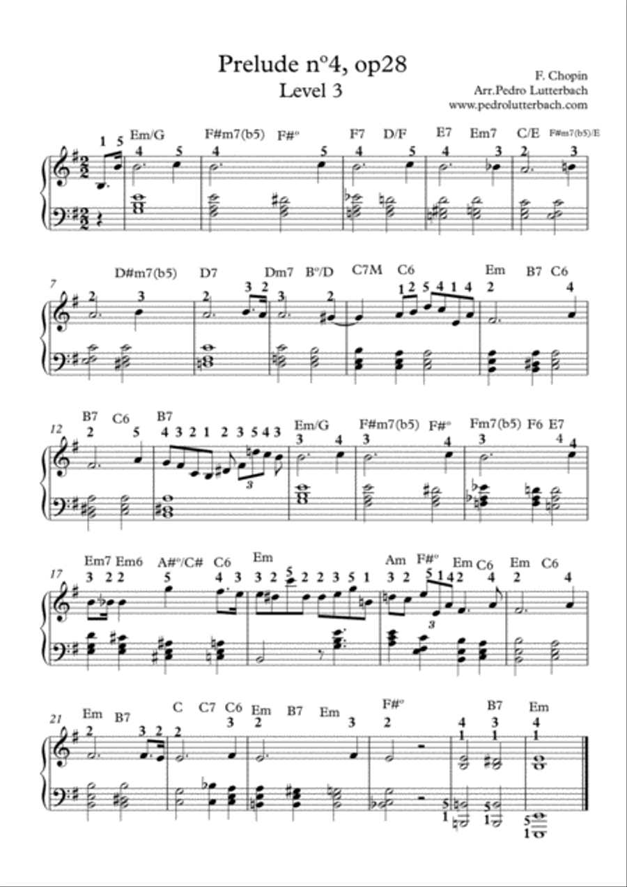 Prelude nº4 - Chopin Prelude nº4 - Chopin Easy Piano scores gallery preview page 1