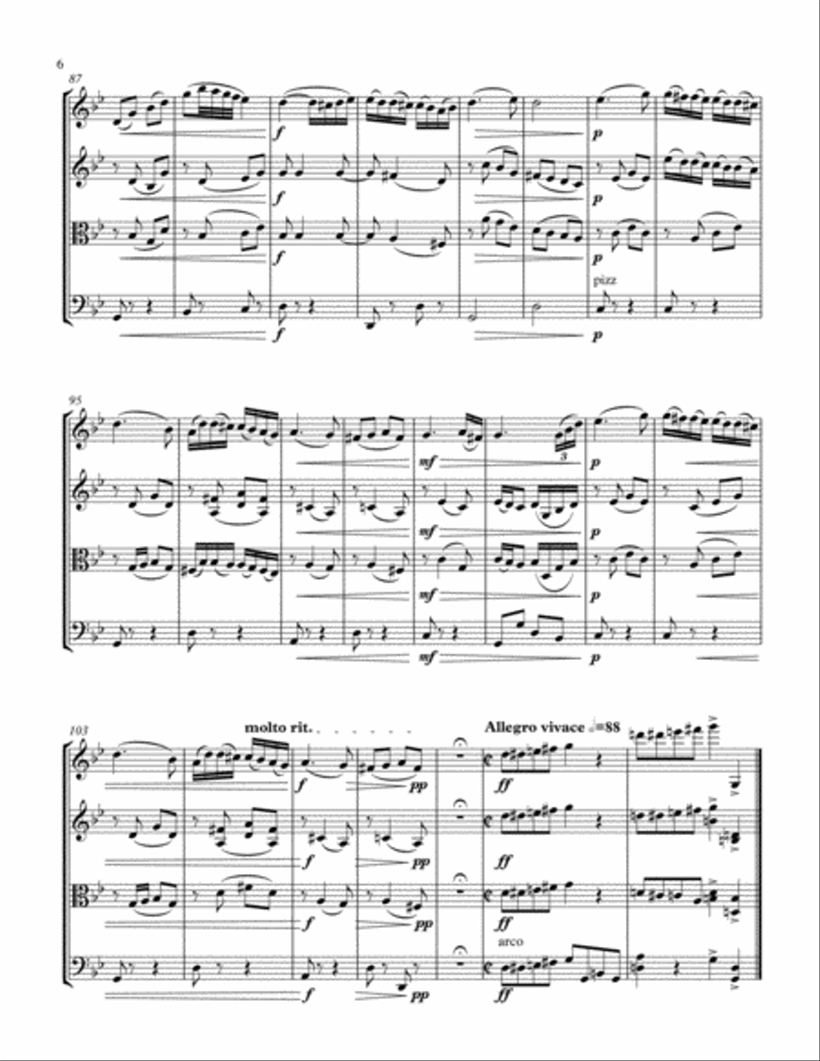 Romance and Allegro (string quartet) String Quartet scores gallery preview page 6