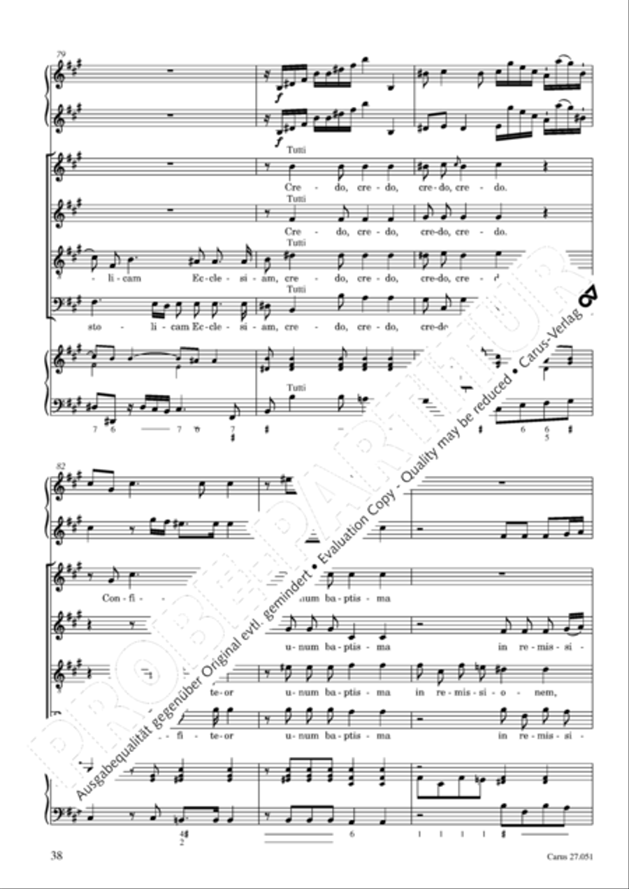 Missa in A Major 4-Part scores gallery preview page 39