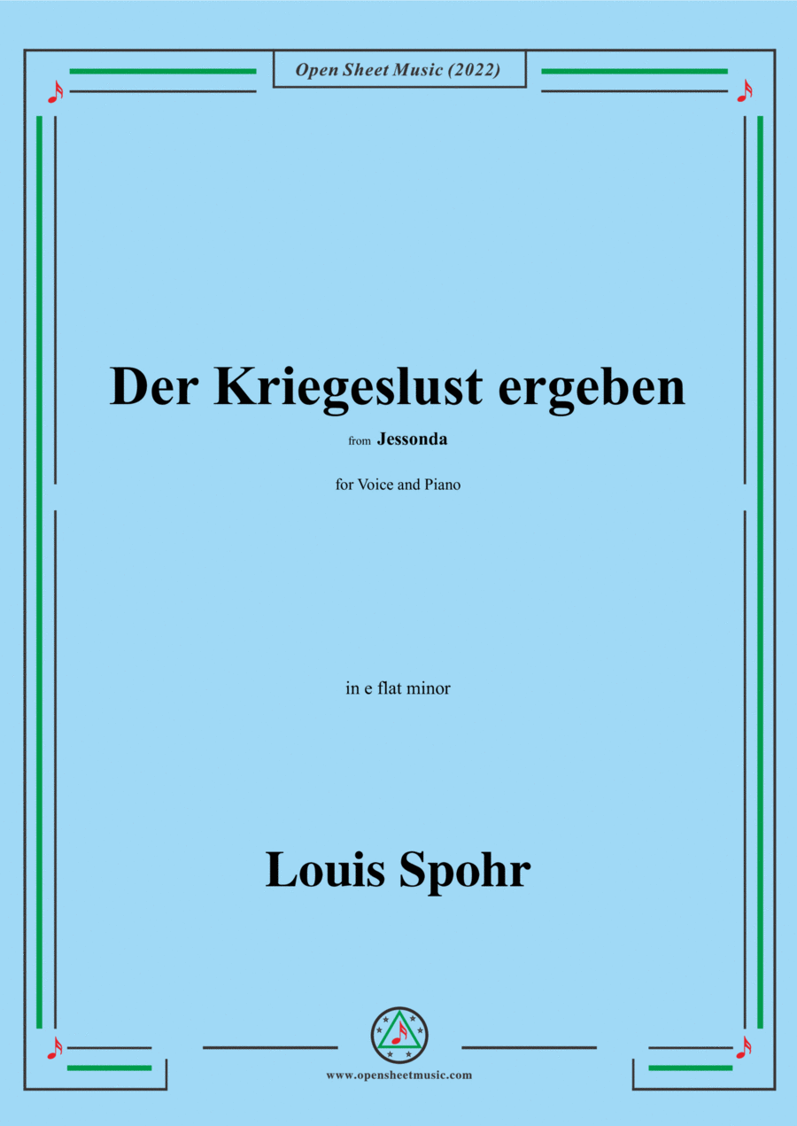 Spohr-Der Kriegeslust ergeben,in e flat minor Voice scores gallery preview page 1