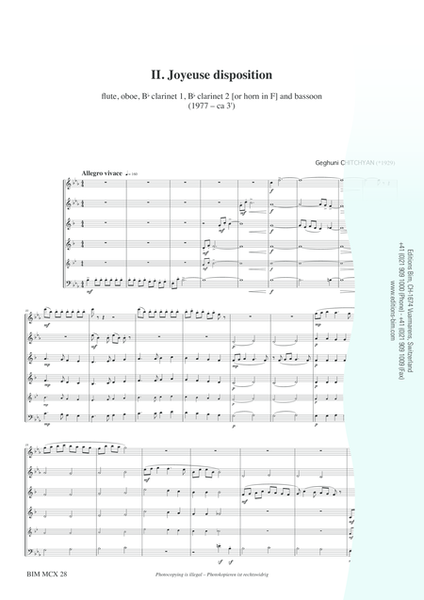 2 Woodwind Quintets for young players