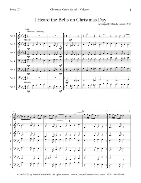 Christmas Carols for All, Volume 1 (Flexible Ensemble) by Various Small Ensemble - Digital Sheet Music