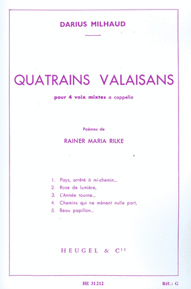 Book cover for Valaisian Quatrains (sctb)