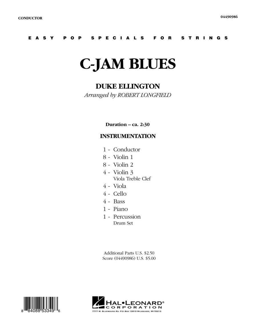 C-Jam Blues - Full Score C-Jam Blues - Full Score Orchestra scores gallery preview page 1