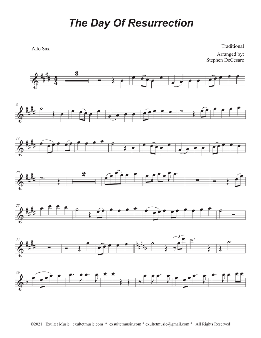 The Day Of Resurrection (Alto Saxophone - Piano accompaniment) Alto Saxophone scores gallery preview page 5