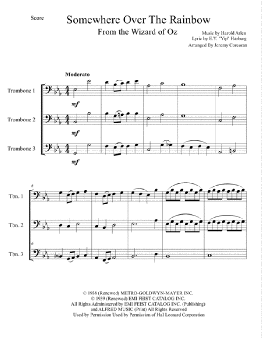 Over The Rainbow (from The Wizard Of Oz) Brass Ensemble scores gallery preview page 2