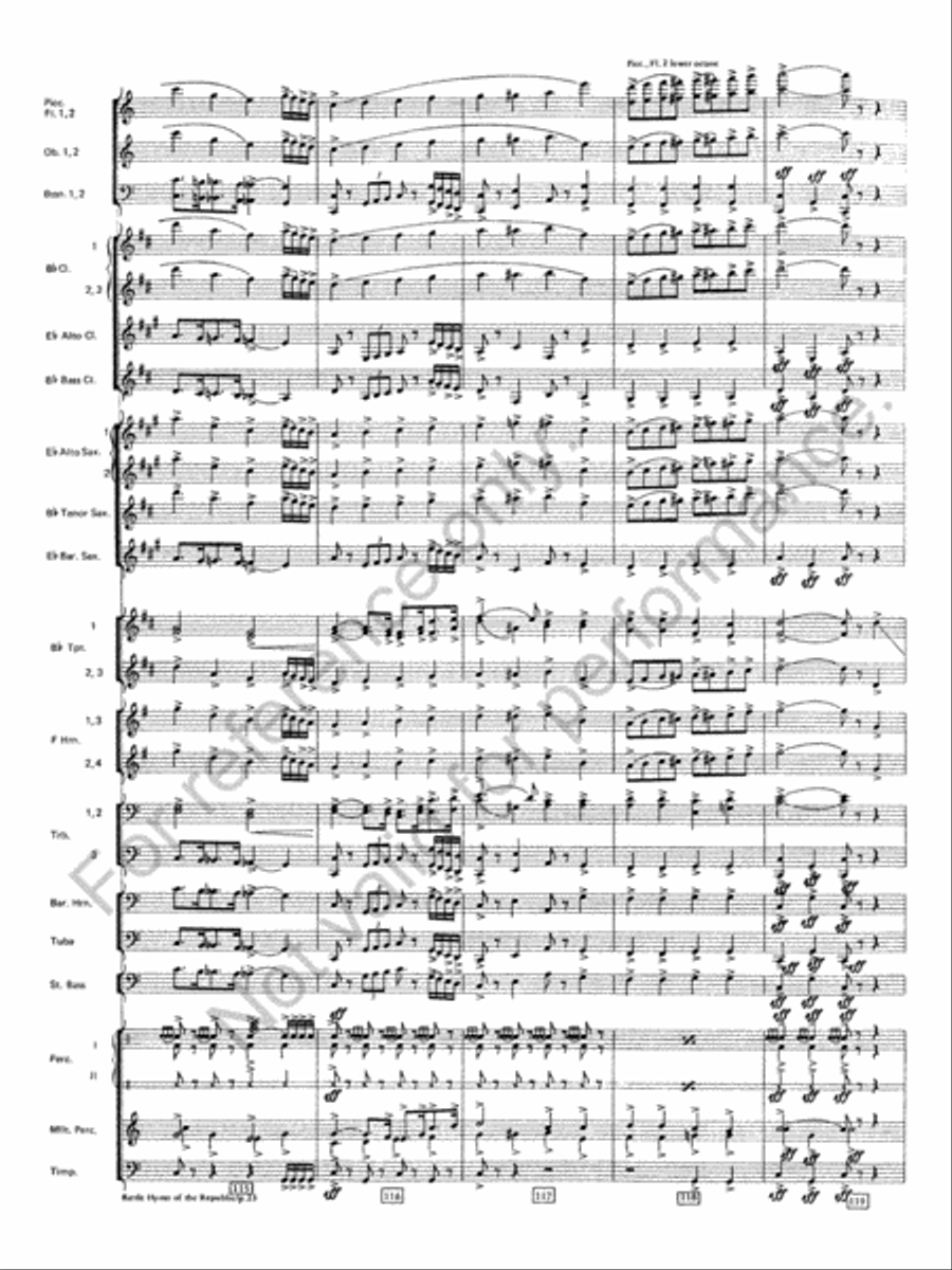 Battle Hymn Of The Republic Concert Band scores gallery preview page 24