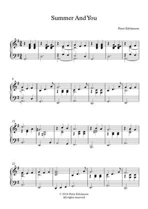 Summer And You - Easy piano sheet music
