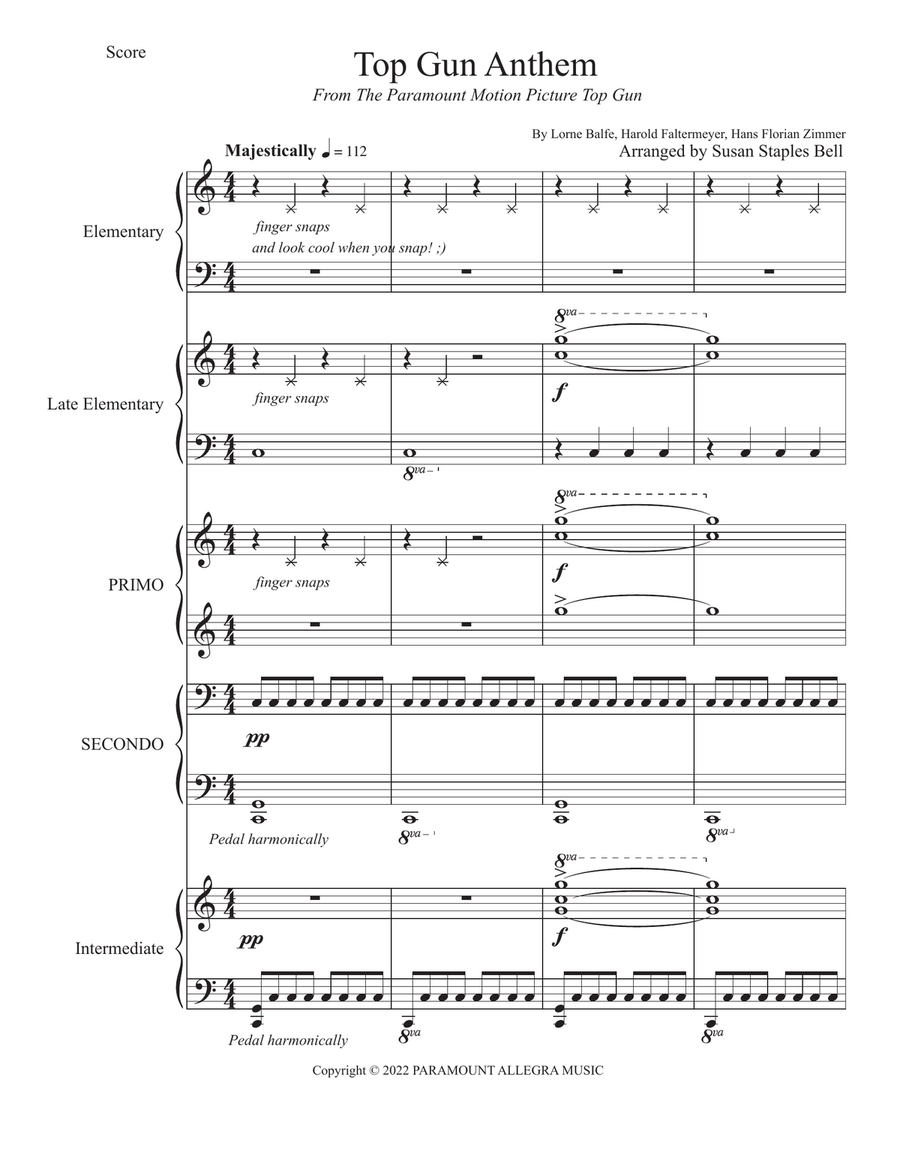 Top Gun: Maverick Anthem Piano Duet scores gallery preview page 2