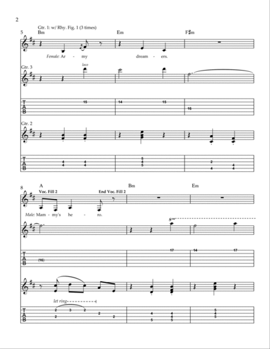 Army Dreamers Electric Guitar scores gallery preview page 2