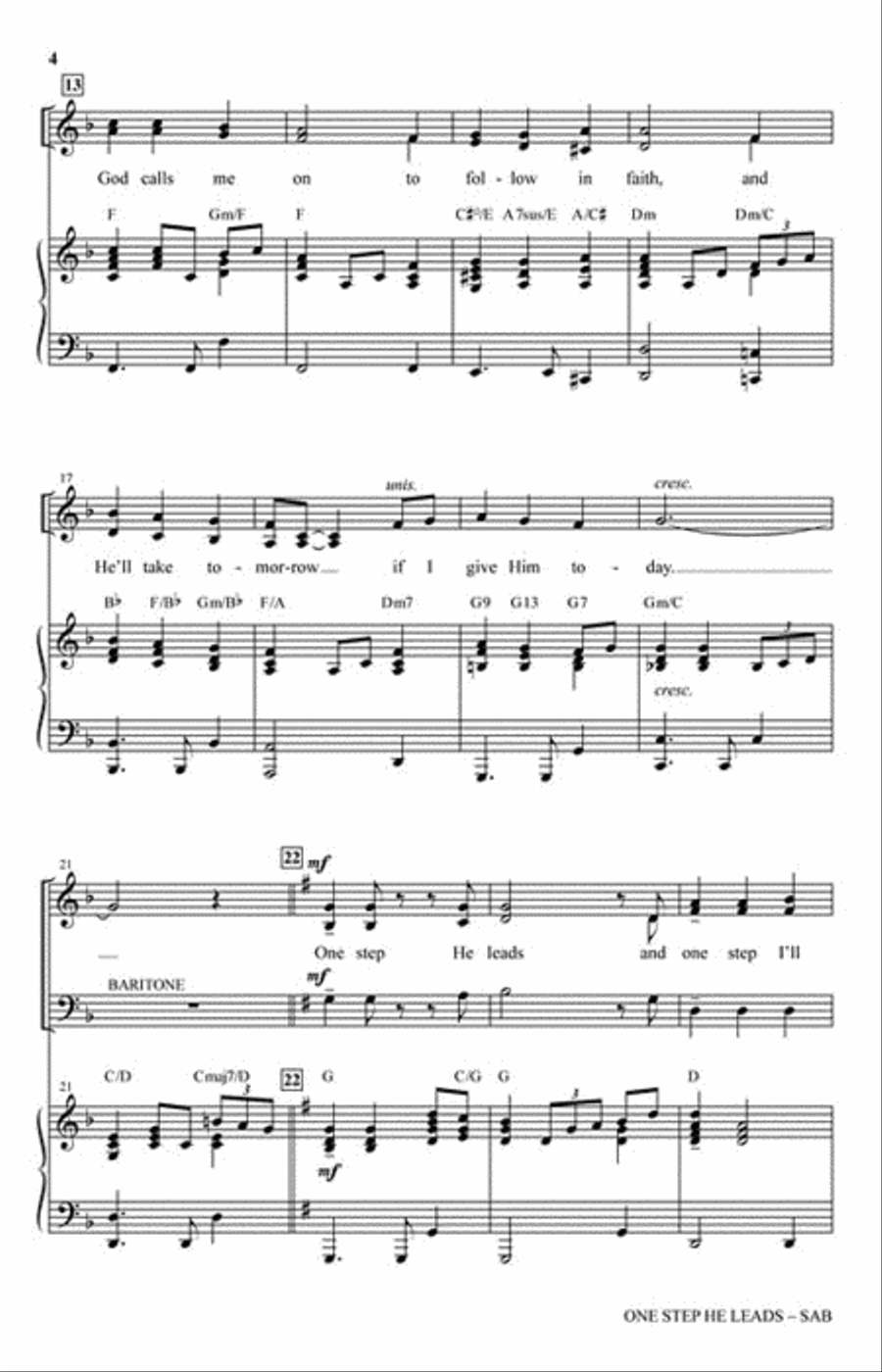 One Step He Leads 3-Part scores gallery preview page 4