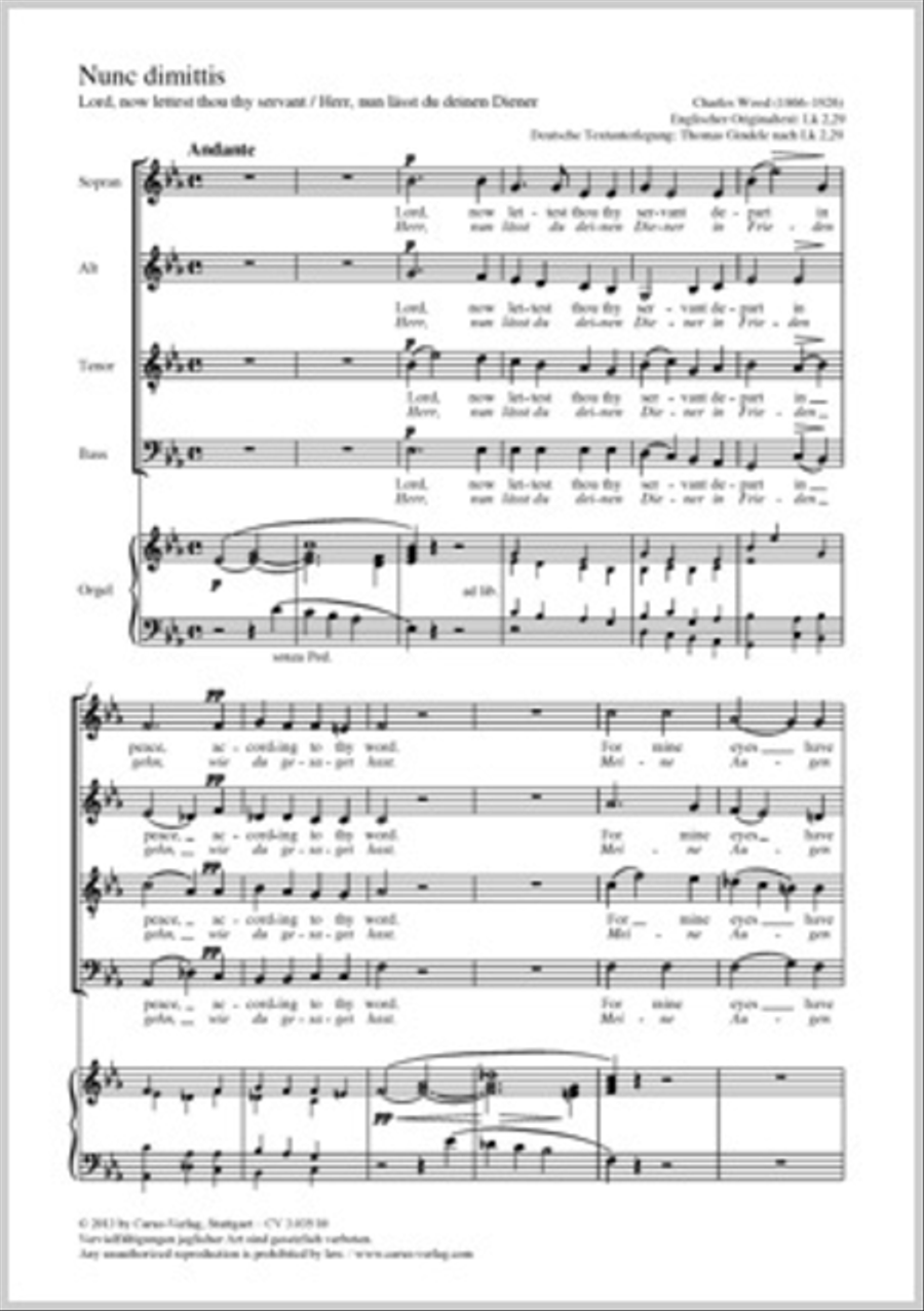 Nunc dimittis 4-Part scores gallery preview page 1