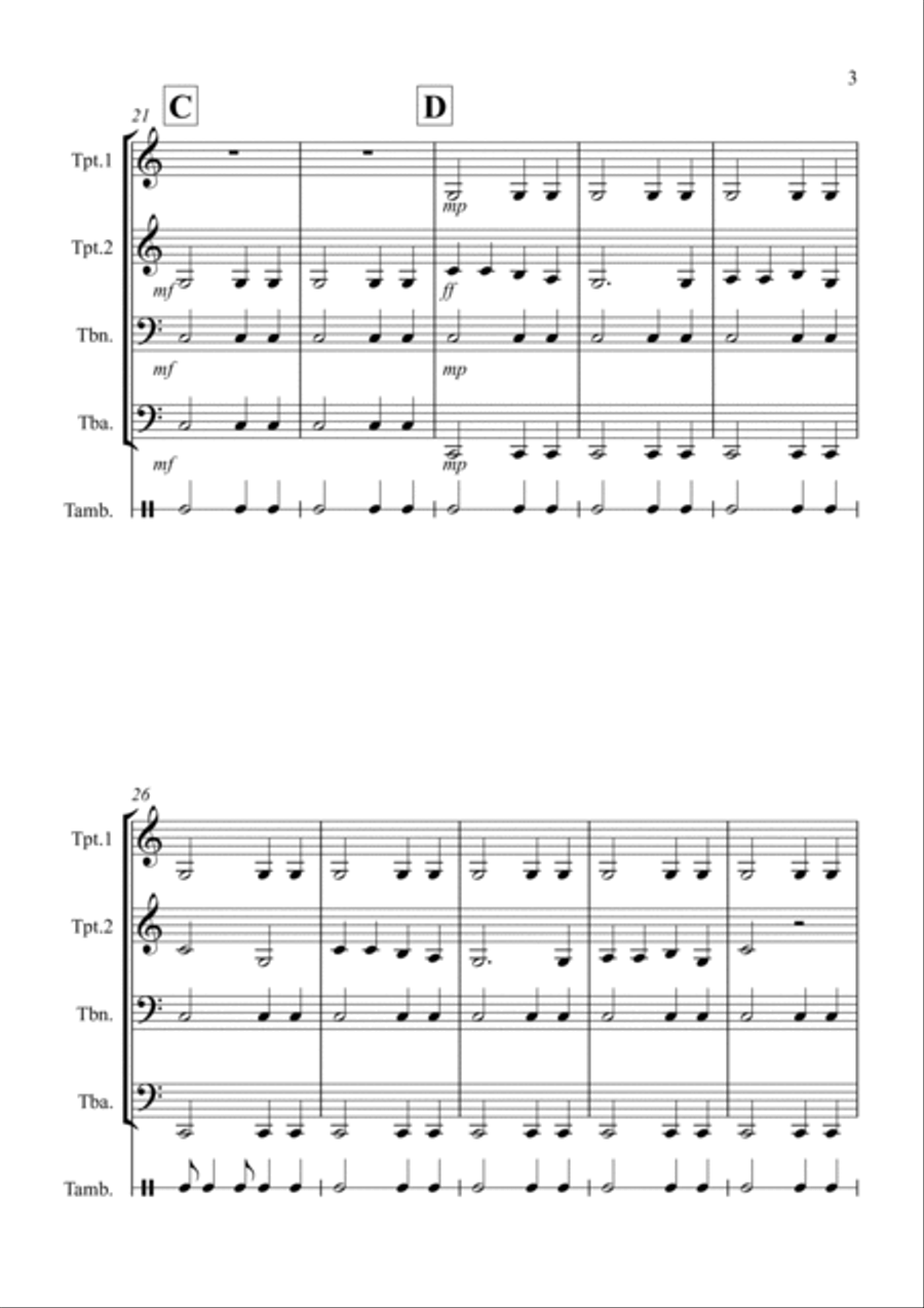 Rigaudon by Purcell for Brass Quartet Brass Quartet scores gallery preview page 3