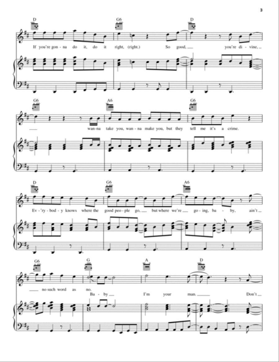 I'm Your Man Piano, Vocal, Guitar scores gallery preview page 3