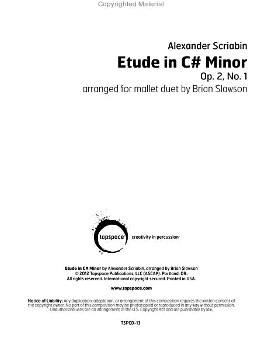 Etude in C# Minor Marimba scores gallery preview page 2