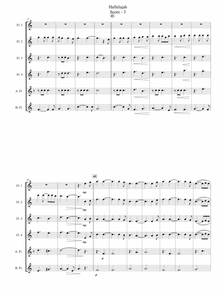Hallelujah by Leonard Cohen Flute Choir - Digital Sheet Music