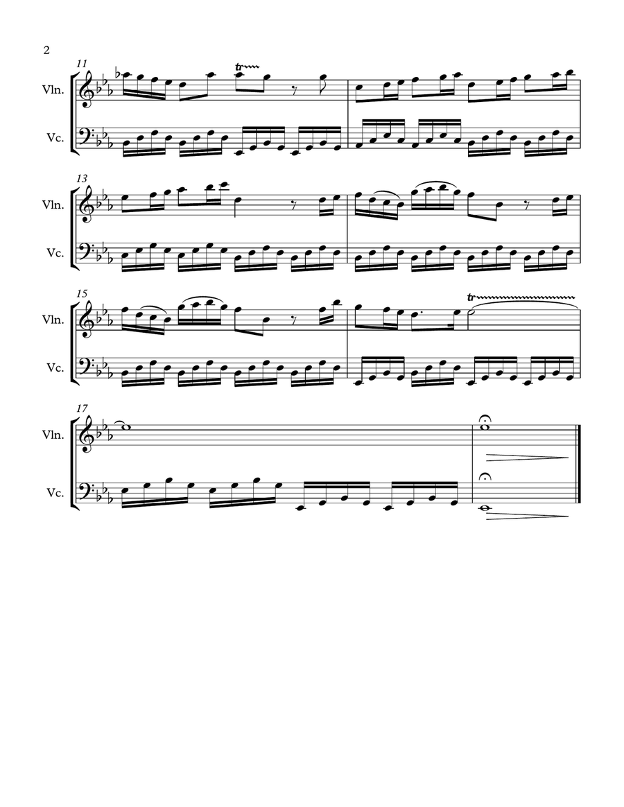 Winter - Four Seasons (Largo): Violin & Cello Duet String Duet scores gallery preview page 2