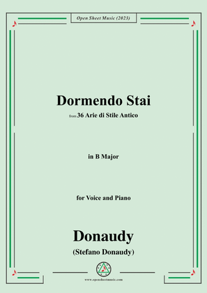 Book cover for Donaudy-Dormendo Stai,in B Major