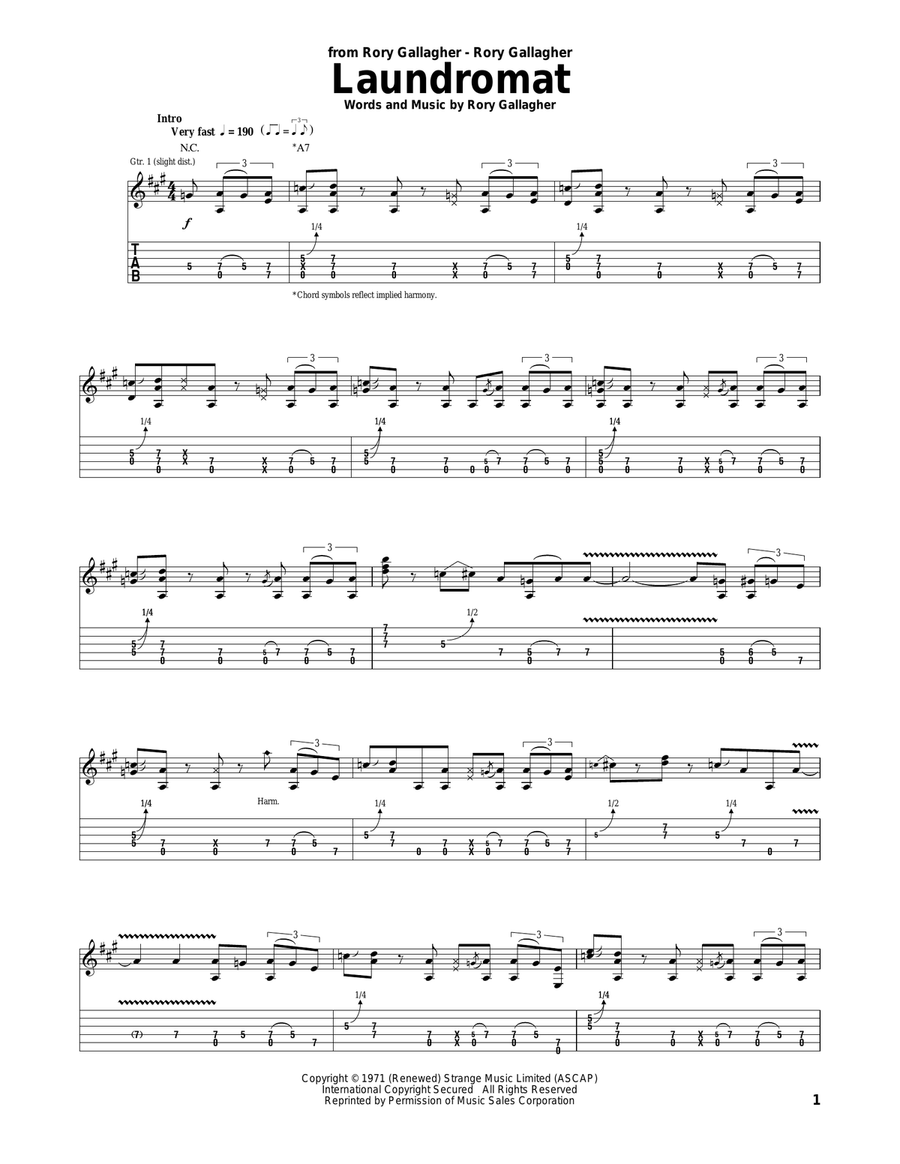 Laundromat Acoustic Guitar scores gallery preview page 1