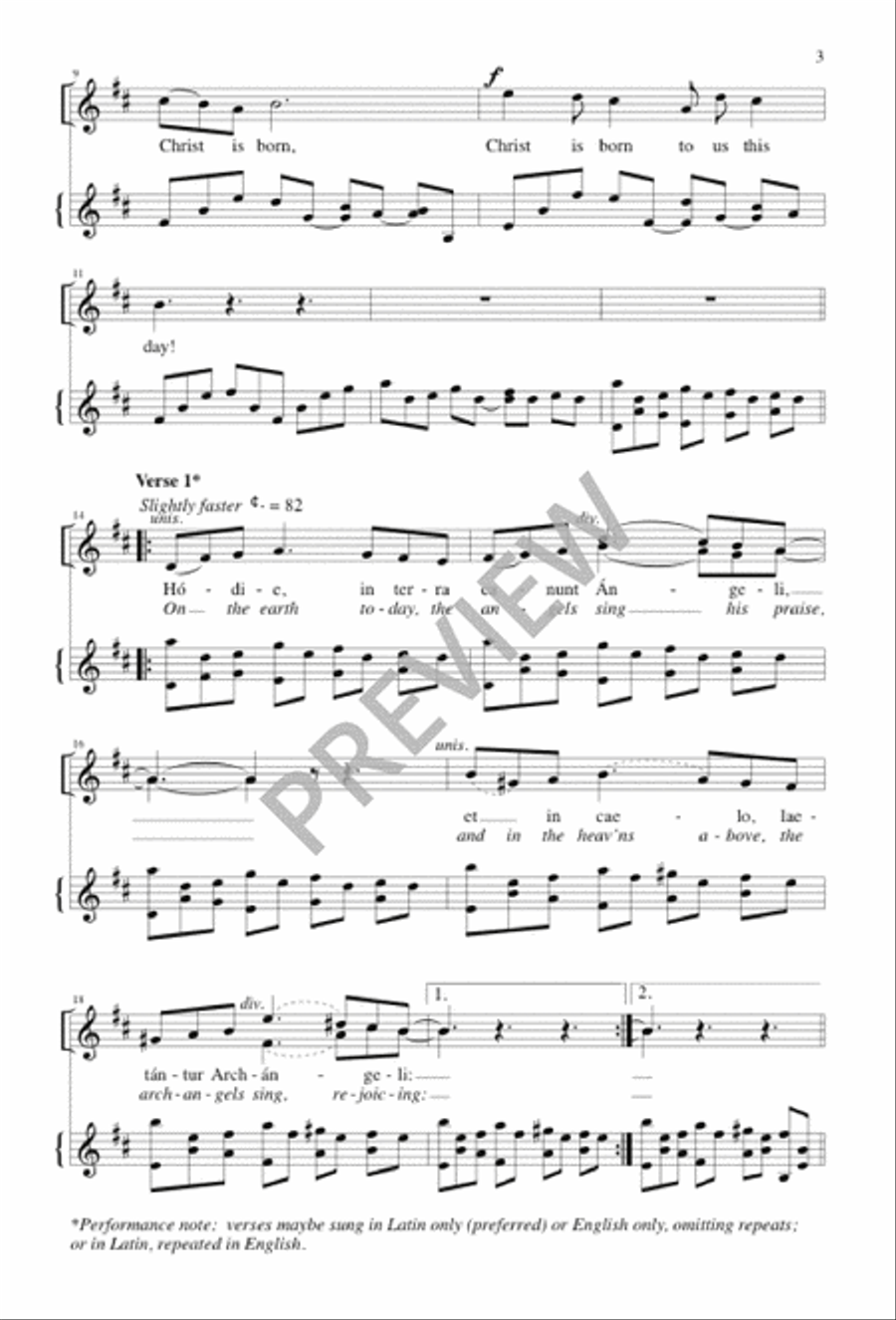 Hodie Christus Natus Est 2-Part scores gallery preview page 2