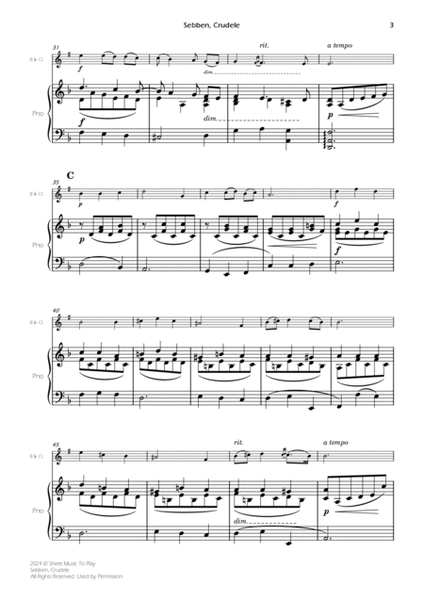 Sebben, Crudele - Bb Clarinet and Piano (Full Score) image number null