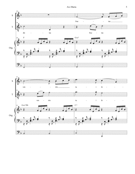 Ave Maria (for 2-part choir (Sop. & Ten.) - High Key - Organ Accompaniment) image number null