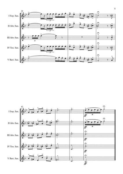 Fanfare Pour précéder la Péri (Saxophone Quintet) arr. Adrian Wagner image number null