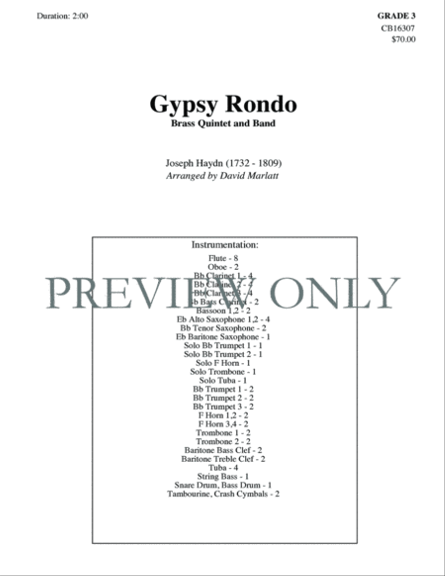 Gypsy Rondo Gypsy Rondo Concert Band scores gallery preview page 2