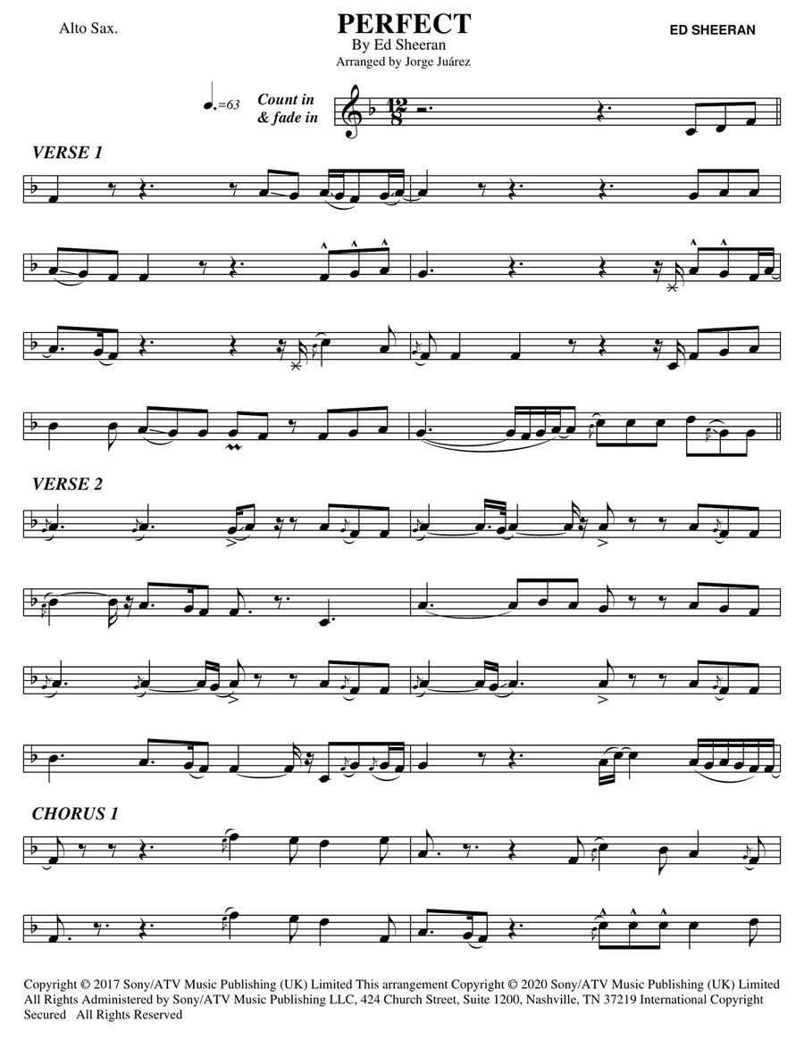 Perfect Alto Saxophone scores gallery preview page 1