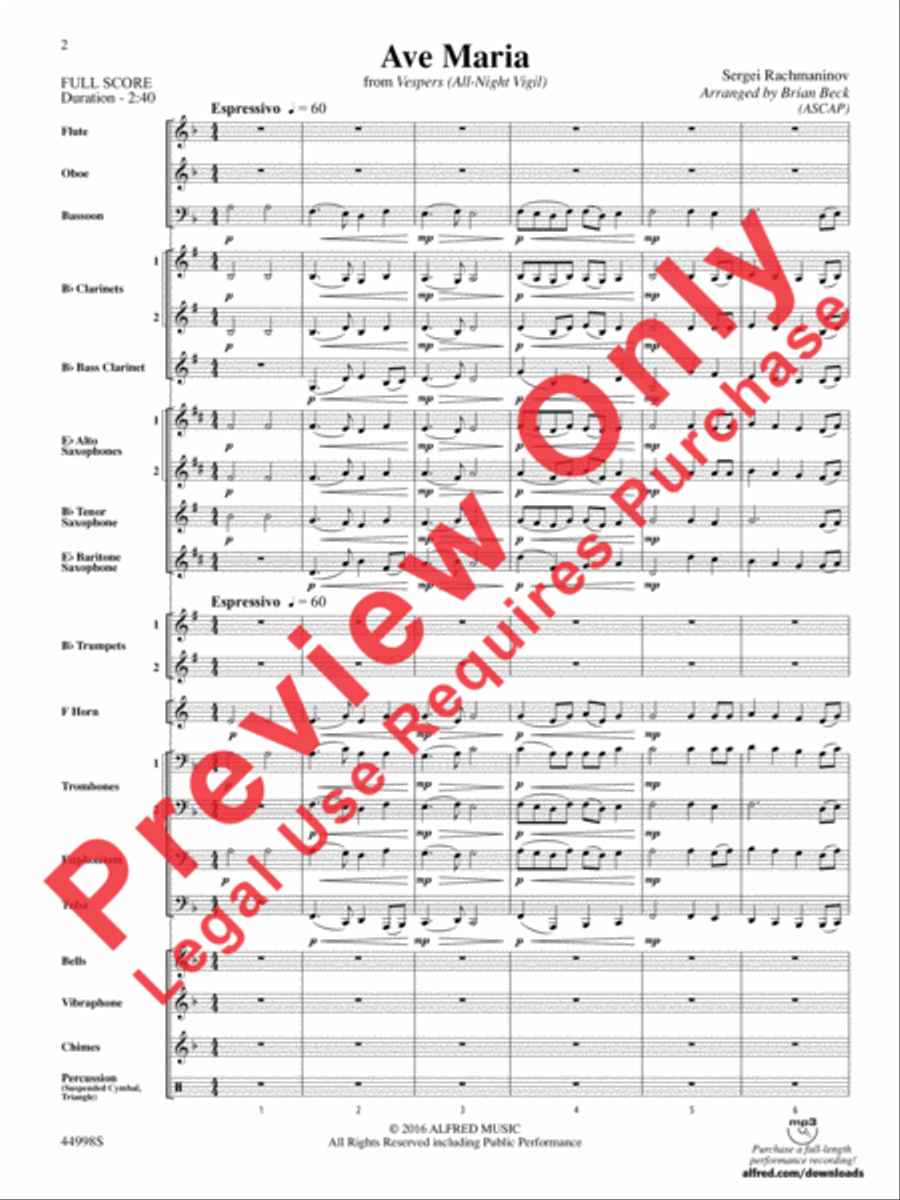 Ave Maria Concert Band scores gallery preview page 11