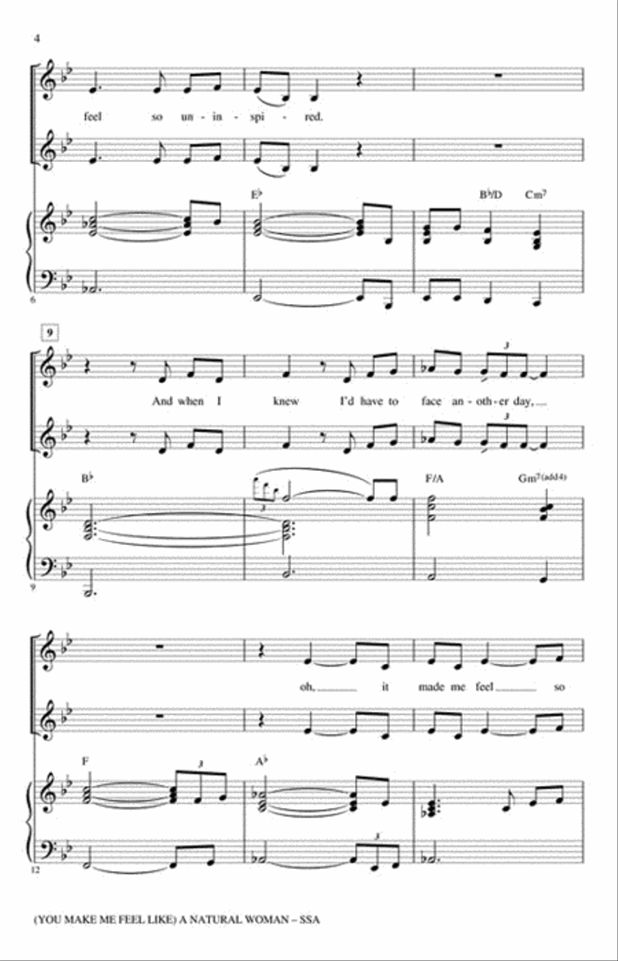 (You Make Me Feel Like) A Natural Woman SSA scores gallery preview page 3